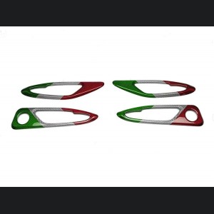 Alfa Romeo Giulia Interior Door Handle Surround Trim Set - Carbon Fiber - Italian Theme